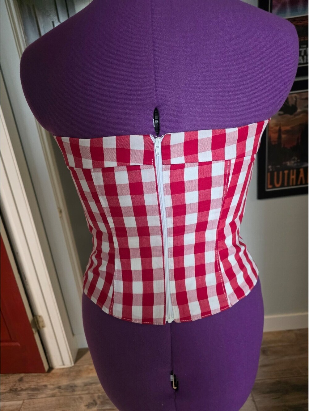 Pony Tales by Fables Bustier top Red/White Gingham size small - Picture 3 of 4